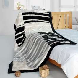blancho bedding Onitiva - [Classic Stripe] Patchwork Throw Blanket (61 by 86.6 inches)