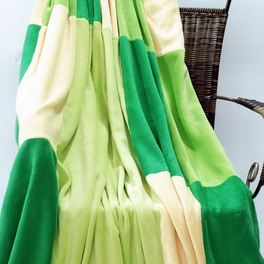 Blancho Bedding Onitiva - [Emerald Dream] Soft Coral Fleece Patchwork Throw Blanket (59 By 78.7 Inches)