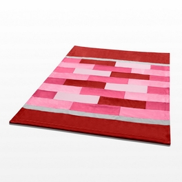 Blancho Bedding Onitiva - [Eranthe] Soft Coral Fleece Patchwork Throw Blanket (59 By 78.7 Inches)