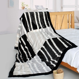 blancho bedding Onitiva - [Fashion Stripes] Stylish Patchwork Throw Blanket (61 by 86.6 inches)