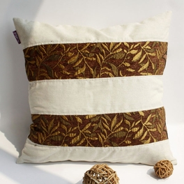 blancho bedding Onitiva - [Gold Autumn] Linen Stylish Patch Work Pillow Cushion Floor Cushion (19.7 by 19.7 inches)