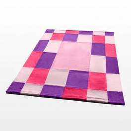 Blancho Bedding Onitiva - [Lavender Love] Soft Coral Fleece Patchwork Throw Blanket (59 By 78.7 Inches)