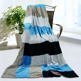 blancho bedding Onitiva - [Love is blue] Soft Coral Fleece Patchwork Throw Blanket (59 by 78.7 inches)