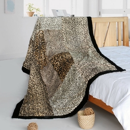 blancho bedding Onitiva - [Magic Leopard] Animal Style Patchwork Throw Blanket (61 by 86.6 inches)