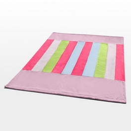Blancho Bedding Onitiva - [Pink Colour] Soft Coral Fleece Patchwork Throw Blanket (59 By 78.7 Inches)