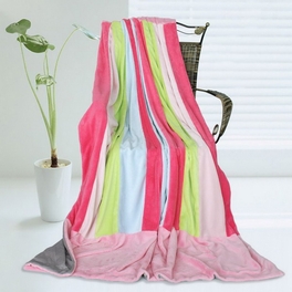 blancho bedding Onitiva - [Pink Colour] Soft Coral Fleece Patchwork Throw Blanket (59 by 78.7 inches)