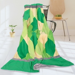 blancho bedding Onitiva - [Plaids - Grassland] Soft Coral Fleece Patchwork Throw Blanket (59 by 78.7 inches)