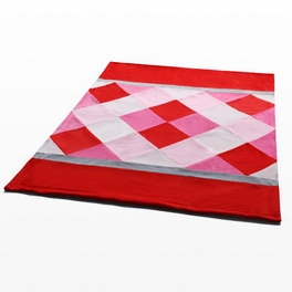 Blancho Bedding Onitiva - [Plaids - Rose Elf] Soft Coral Fleece Patchwork Throw Blanket (59 By 78.7 Inches)