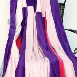 Blancho Bedding Onitiva - [Purple Charm] Soft Coral Fleece Patchwork Throw Blanket (59 By 78.7 Inches)