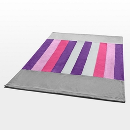 Blancho Bedding Onitiva - [Rainbow Stripe] Soft Coral Fleece Patchwork Throw Blanket (59 By 78.7 Inches)