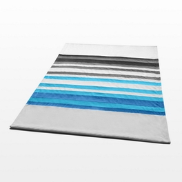 Blancho Bedding Onitiva - [Stripes - Blue Fairy] Soft Coral Fleece Patchwork Throw Blanket (59 By 78.7 Inches)