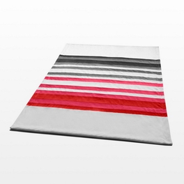 Blancho Bedding Onitiva - [Stripes - Fantastic Dreams] Soft Coral Fleece Patchwork Throw Blanket (59 By 78.7 Inches)