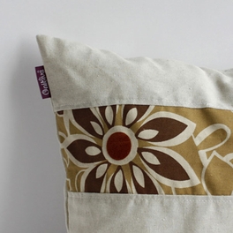 Blancho Bedding Onitiva - [Sunny Mood] Linen Patch Work Pillow Cushion Floor Cushion (19.7 By 19.7 Inches)