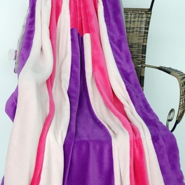 Blancho Bedding Onitiva - [Violet Love] Soft Coral Fleece Patchwork Throw Blanket (59 By 78.7 Inches)