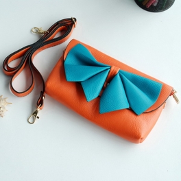 Blancho Bedding [Orange Wine] Colorful Leatherette Clutch Shoulder Bag Clutch Casual Purse
