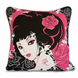 Blancho Bedding [Oriental Love] Cotton Decorative Pillow Cushion / Floor Cushion (19.7 By 19.7 Inches)