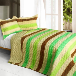 blancho bedding [Over the Rainbow] 3PC Patchwork Quilt Set (Full/Queen Size)