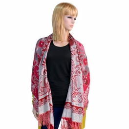 Blancho Bedding Pa-612-2 Big Flower Pattern Exquisitely Soft Woven Pashmina/Shawl/Scarves