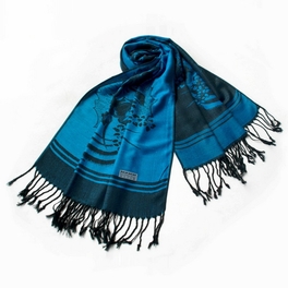 blancho bedding Pa-615-1 Blue BaseFlower Patterns Elegant super Soft Woven Tassel Ends Pashmina/Shawl/Scarve