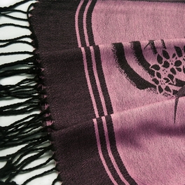 Blancho Bedding Pa-615-2 Pink Base Flower Patterns Elegant Super Soft Woven Tassel Ends Pashmina/Shawl/Scarve