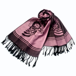 blancho bedding Pa-615-2 Pink Base Flower Patterns Elegant super Soft Woven Tassel Ends Pashmina/Shawl/Scarve