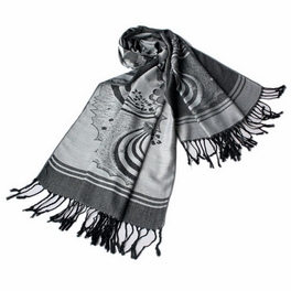 blancho bedding Pa-615-5 Off-white Base Flower Patterns Elegant super Soft Woven Tassel Ends Pashmina/Shawl/Scarve
