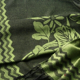 Blancho Bedding Pa-616-10 Green Base Peony Flowers Patterns Exquisitely Soft Woven Pashmina/Shawl/Scarf