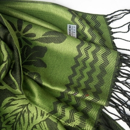 Blancho Bedding Pa-616-10 Green Base Peony Flowers Patterns Exquisitely Soft Woven Pashmina/Shawl/Scarf