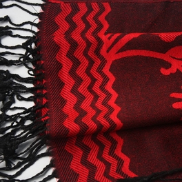 Blancho Bedding Pa-616-2 Red Base Peony Flowers Patterns Exquisitely Soft Woven Pashmina/Shawl/Scarf