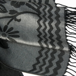 Blancho Bedding Pa-616-8 Slate Gray Base Peony Flowers Patterns Exquisitely Soft Woven Pashmina/Shawl/Scarf