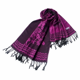 blancho bedding Pa-616-9 Fuchsia Base Peony Flowers Patterns Exquisitely Soft Woven Pashmina/Shawl/Scarf
