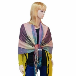 Blancho Bedding Pa-a09-2 Moon & Stars & Roses Elegant Fashion Smooth Touch Tassel Ends Pashmina/Shawl/Scarf
