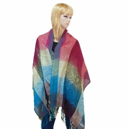 Blancho Bedding Pa-a09-4 Moon & Stars & Roses Elegant Fashion Smooth Touch Tassel Ends Pashmina/Shawl/Scarf