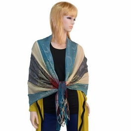Blancho Bedding Pa-a09-8 Moon & Stars & Roses Elegant Fashion Smooth Touch Tassel Ends Pashmina/Shawl/Scarf