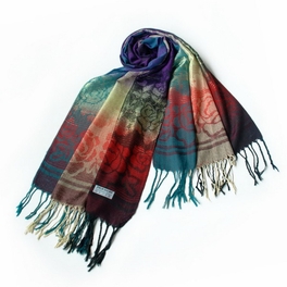 blancho bedding Pa-a17-4 Rose Patterns Elegant Smooth Touch Woven Pashmina/Shawl/Scarf