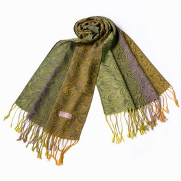 blancho bedding Pa-a54-2 Yellow-Green Special Flowers Pattern Elegant Extra Soft Woven Pashmina/Shawl/Scarf
