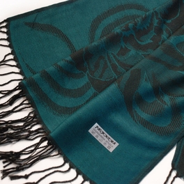 Blancho Bedding Pa-a80-2 Sea Blue Huge Rose Flora Elegant Noble Exquisitely Soft Tassel Ends Pashmina/Shawl/Scarf