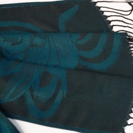 Blancho Bedding Pa-a80-2 Sea Blue Huge Rose Flora Elegant Noble Exquisitely Soft Tassel Ends Pashmina/Shawl/Scarf