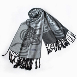blancho bedding Pa-a80-3 Lt-Grey Huge Rose Flora Elegant Noble Exquisitely Soft Tassel Ends Pashmina/Shawl/Scarf
