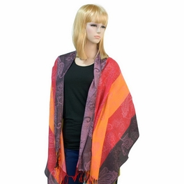 Blancho Bedding Pa-a82-2 Multi-Colors Rose & Paisley National Style Exquisite Soft Tassel Ends Pashmina/Shawl/Scarf