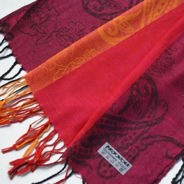 Blancho Bedding Pa-a82-3 Multi-Colors Rose & Paisley National Style Exquisite Soft Tassel Ends Pashmina/Shawl/Scarf