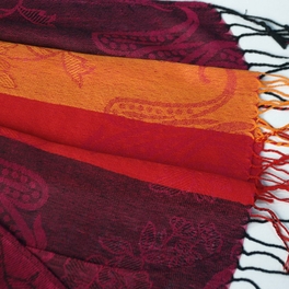 Blancho Bedding Pa-a82-3 Multi-Colors Rose & Paisley National Style Exquisite Soft Tassel Ends Pashmina/Shawl/Scarf