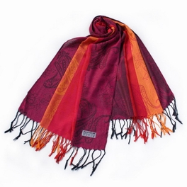 blancho bedding Pa-a82-3 Multi-Colors Rose & Paisley National Style Exquisite Soft Tassel Ends Pashmina/Shawl/Scarf