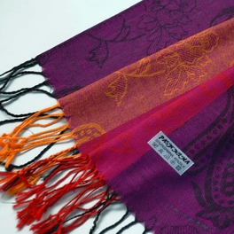 Blancho Bedding Pa-a82-5 Multi-Colors Rose & Paisley National Style Exquisite Soft Tassel Ends Pashmina/Shawl/Scarf