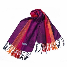 blancho bedding Pa-a82-5 Multi-Colors Rose & Paisley National Style Exquisite Soft Tassel Ends Pashmina/Shawl/Scarf