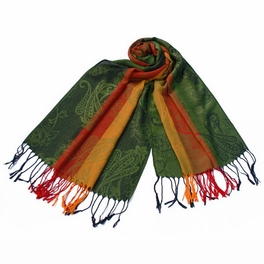 blancho bedding Pa-a82-6 Multi-Colors Rose & Paisley National Style Exquisite Soft Tassel Ends Pashmina/Shawl/Scarf