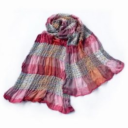 blancho bedding Pa-a87 Pink Checks Arcadian Style Cute Silky Soft Woven Tassel Ends Pashmina/Shawl/Scarf