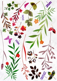 Blancho Bedding Palms & Flowers - Large Wall Decals Stickers Appliques Home Decor