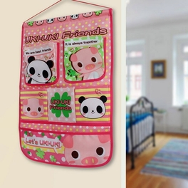 Blancho Bedding [Panda &Pig] Pink/Wall Hanging/ Wall Baskets / Hanging Baskets/ Wall Organizers (15*21)