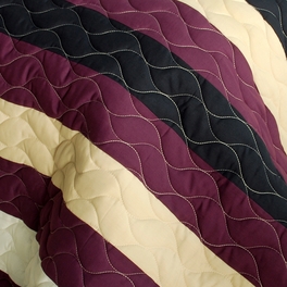 Blancho Bedding [Past Faded] 3PC Vermicelli-Quilted Patchwork Quilt Set (Full/Queen Size)